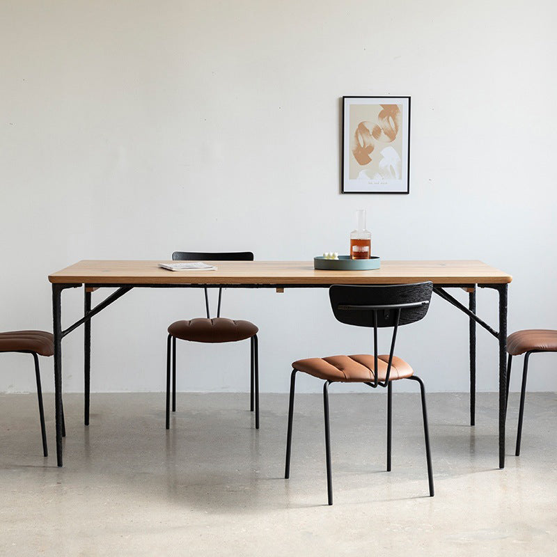 Modern Wood Rectangle Dining Table with 4 Legs Table for Dining Room 78.7"L x 31.5"W x 29.5"H Without Chairs Clearhalo 'Dining Tables & Seating' 'Dining Tables' 'dining_table' 'furn' 'furn_dining_table' 'Furniture' 'Kitchen & Dining Furniture' 6633873