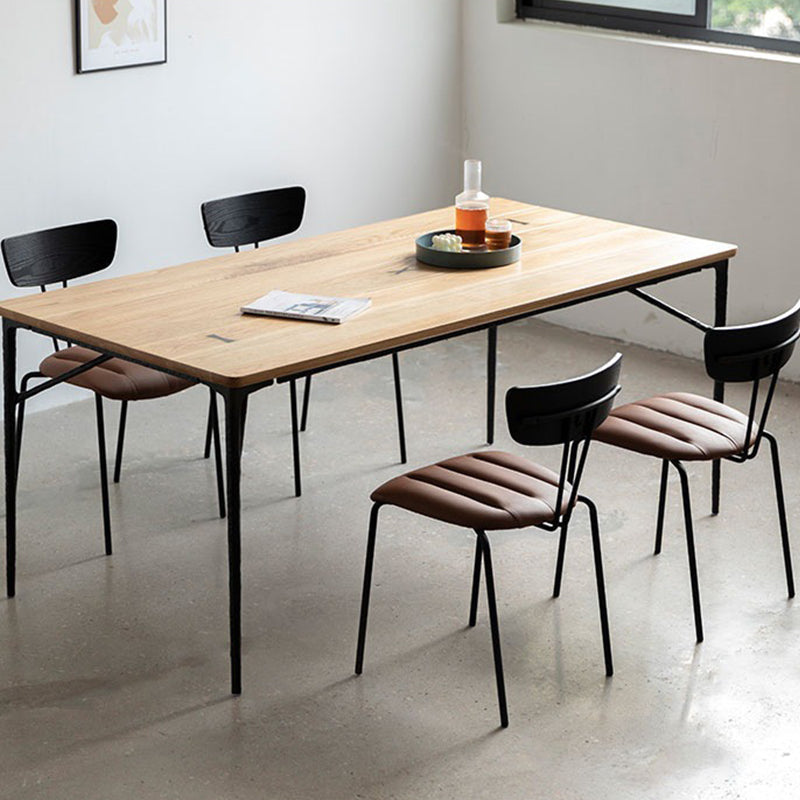 Modern Wood Rectangle Dining Table with 4 Legs Table for Dining Room Clearhalo 'Dining Tables & Seating' 'Dining Tables' 'dining_table' 'furn' 'furn_dining_table' 'Furniture' 'Kitchen & Dining Furniture' 6633880