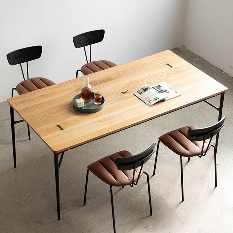 Modern Wood Rectangle Dining Table with 4 Legs Table for Dining Room Clearhalo 'Dining Tables & Seating' 'Dining Tables' 'dining_table' 'furn' 'furn_dining_table' 'Furniture' 'Kitchen & Dining Furniture' 6633881