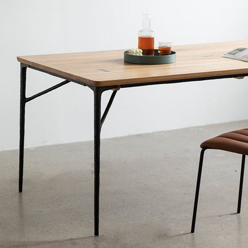 Modern Wood Rectangle Dining Table with 4 Legs Table for Dining Room Clearhalo 'Dining Tables & Seating' 'Dining Tables' 'dining_table' 'furn' 'furn_dining_table' 'Furniture' 'Kitchen & Dining Furniture' 6633882