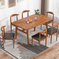 Mesa de comedor rectangular de madera de estilo nórdico con patas de metal