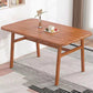 Mesa de comedor rectangular de madera de estilo nórdico con patas de metal