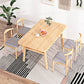 Mesa de comedor rectangular de madera de estilo nórdico con patas de metal