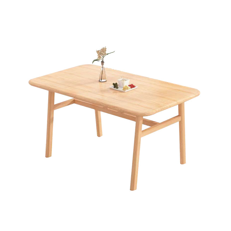 Mesa de comedor rectangular de madera de estilo nórdico con patas de metal