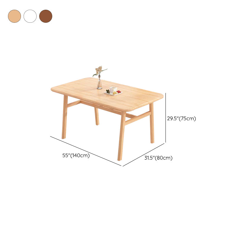 Mesa de comedor rectangular de madera de estilo nórdico con patas de metal
