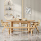 Modern Pine Wood Dining Table with Double Pedestal Ellipse Table for Dining Room