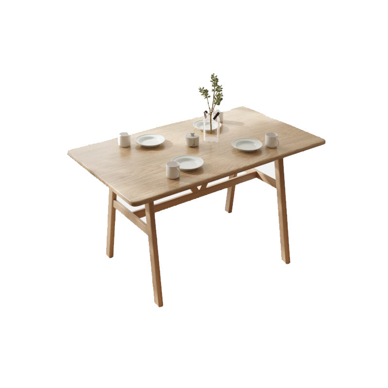 Nordic Wood Dining Table Dining Rectangle Table with Metal Legs Natural Without Chairs Clearhalo 'Dining Tables & Seating' 'Dining Tables' 'dining_table' 'furn' 'furn_dining_table' 'Furniture' 'Kitchen & Dining Furniture' 6633917