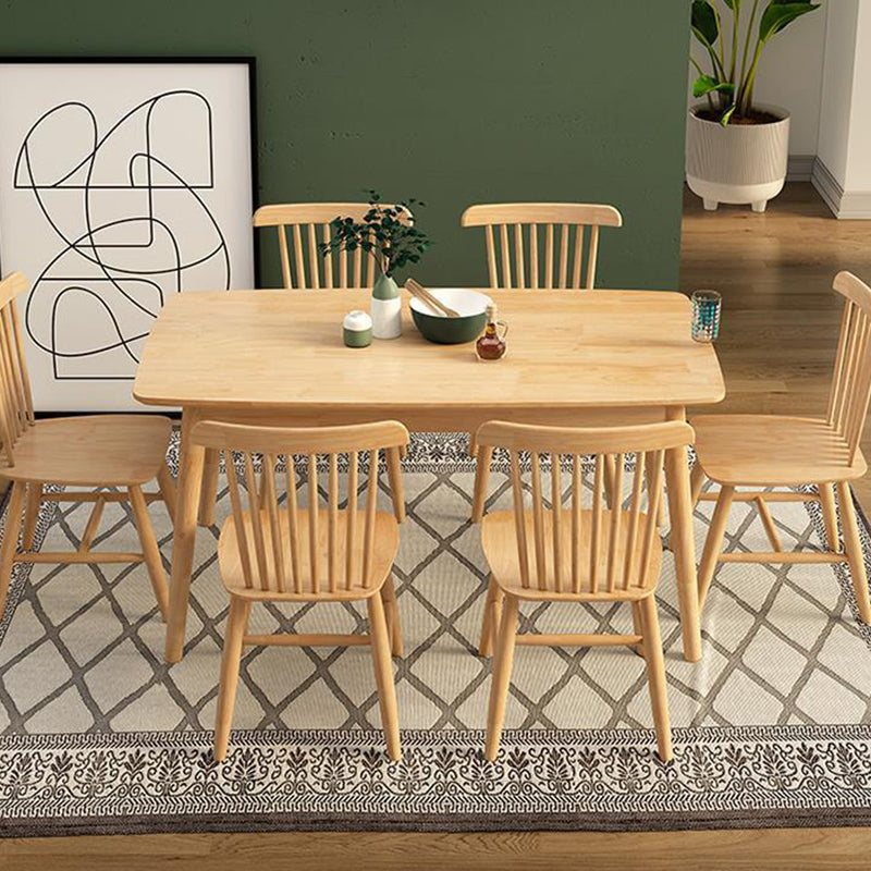 Table à manger en bois Nordic Glam Table rectangulaire à manger avec pieds en bois