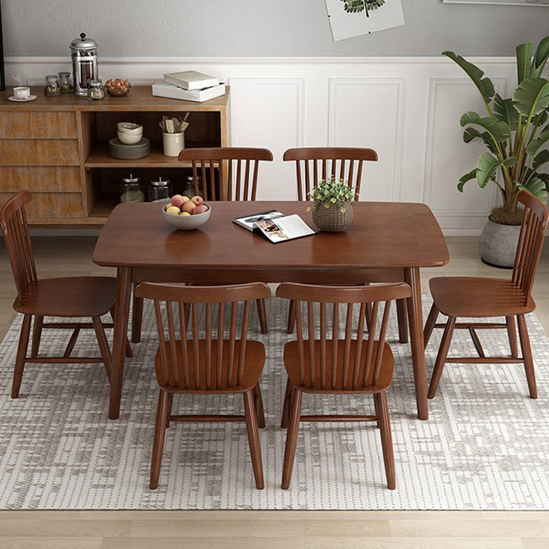 Table à manger en bois Nordic Glam Table rectangulaire à manger avec pieds en bois