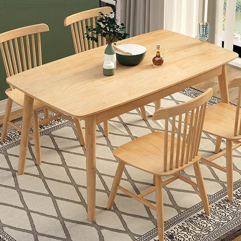 Table à manger en bois Nordic Glam Table rectangulaire à manger avec pieds en bois
