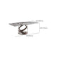 Glam Sintered Stone Dining Table Dining Rectangle Table with Metal Leg Clearhalo 'Dining Tables & Seating' 'Dining Tables' 'dining_table' 'furn' 'furn_dining_table' 'Furniture' 'Kitchen & Dining Furniture' 6633976