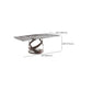 Glam Sintered Stone Dining Table Dining Rectangle Table with Metal Leg Clearhalo 'Dining Tables & Seating' 'Dining Tables' 'dining_table' 'furn' 'furn_dining_table' 'Furniture' 'Kitchen & Dining Furniture' 6633977