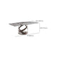 Glam Sintered Stone Dining Table Dining Rectangle Table with Metal Leg Clearhalo 'Dining Tables & Seating' 'Dining Tables' 'dining_table' 'furn' 'furn_dining_table' 'Furniture' 'Kitchen & Dining Furniture' 6633978