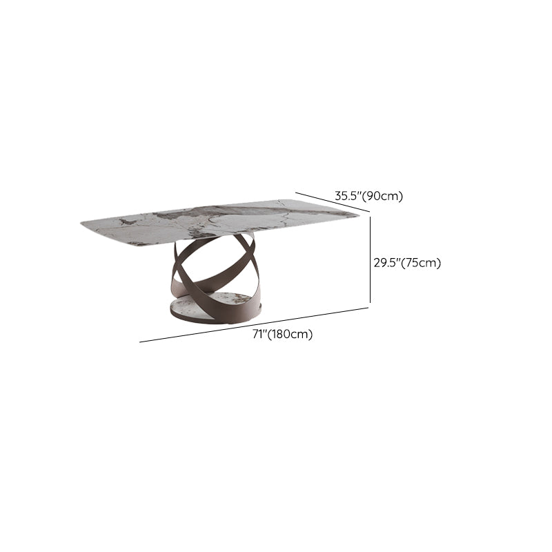 Glam Sintered Stone Dining Table Dining Rectangle Table with Metal Leg Clearhalo 'Dining Tables & Seating' 'Dining Tables' 'dining_table' 'furn' 'furn_dining_table' 'Furniture' 'Kitchen & Dining Furniture' 6633978