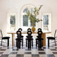 Modern Wood Dining Table with Double Pedestal Ellipse Table for Dining Room Natural 78.7"L x 31.5"W x 29.5"H Without Chairs Clearhalo 'Dining Tables & Seating' 'Dining Tables' 'dining_table' 'furn' 'furn_dining_table' 'Furniture' 'Kitchen & Dining Furniture' 6633979