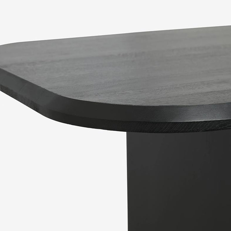 Modern Wood Dining Table with Double Pedestal Ellipse Table for Dining Room Clearhalo 'Dining Tables & Seating' 'Dining Tables' 'dining_table' 'furn' 'furn_dining_table' 'Furniture' 'Kitchen & Dining Furniture' 6633986