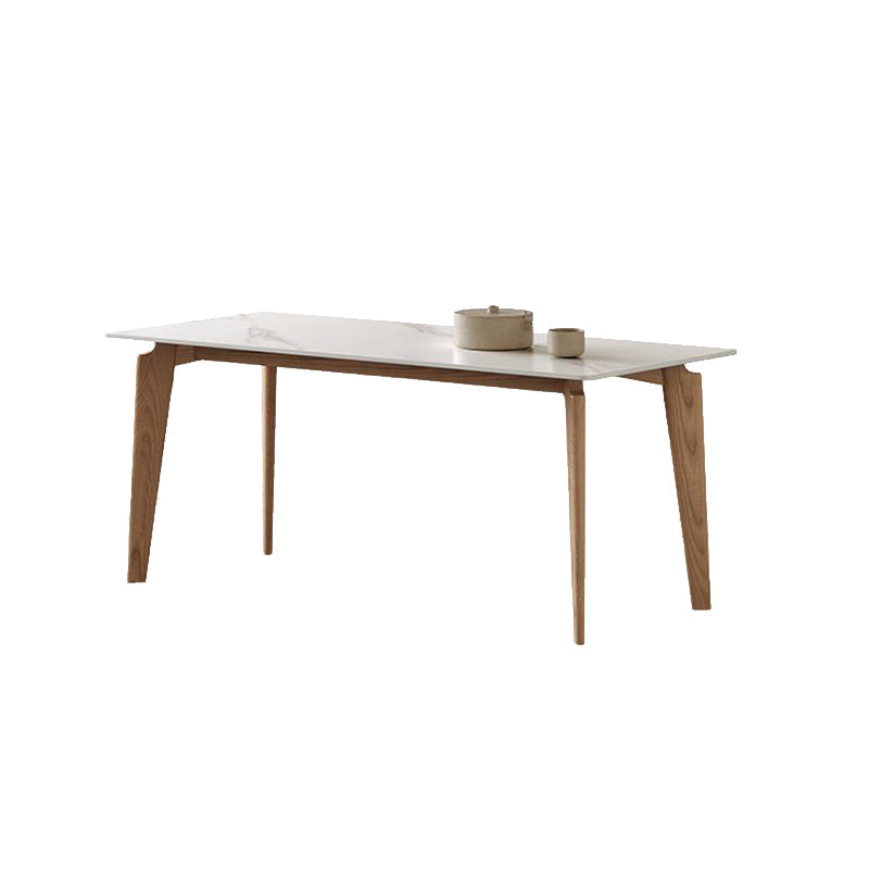 Medieval Rectangle Dining Table Sintered Stone Table with Wooden Legs Without Chairs Clearhalo 'Dining Tables & Seating' 'Dining Tables' 'dining_table' 'furn' 'furn_dining_table' 'Furniture' 'Kitchen & Dining Furniture' 6633999