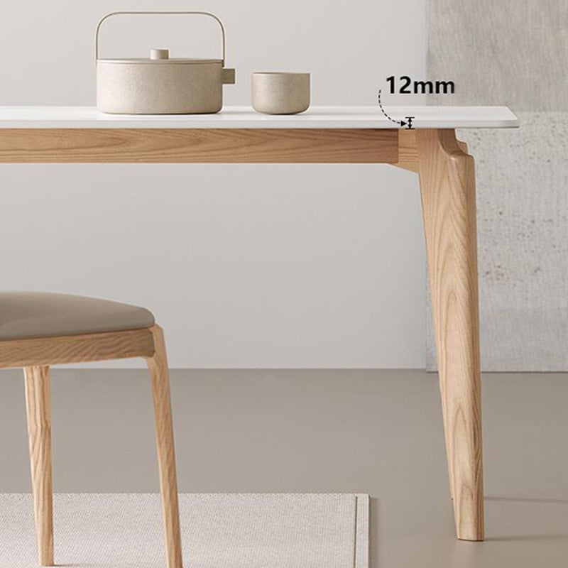 Medieval Rectangle Dining Table Sintered Stone Table with Wooden Legs Clearhalo 'Dining Tables & Seating' 'Dining Tables' 'dining_table' 'furn' 'furn_dining_table' 'Furniture' 'Kitchen & Dining Furniture' 6634006