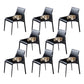 PU Leather Industrial Dining Chairs Kitchen Indoor Parsons Chair Black 8 Piece Set Clearhalo 'Dining Chairs' 'Dining Tables & Seating' 'dining_chair' 'furn' 'furn_dining_chair' 'Furniture' 'Kitchen & Dining Furniture' 6634073
