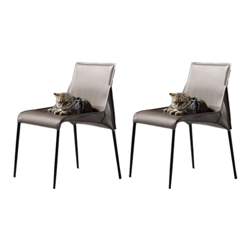 PU Leather Industrial Dining Chairs Kitchen Indoor Parsons Chair Grey 2 Piece Set Clearhalo 'Dining Chairs' 'Dining Tables & Seating' 'dining_chair' 'furn' 'furn_dining_chair' 'Furniture' 'Kitchen & Dining Furniture' 6634076