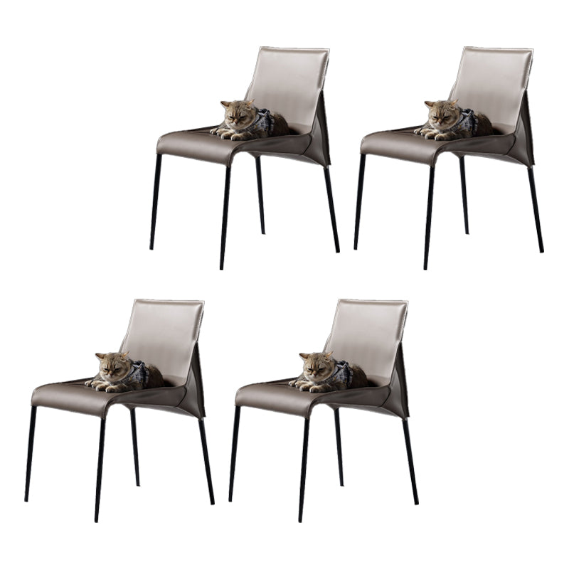 PU Leather Industrial Dining Chairs Kitchen Indoor Parsons Chair Grey 4 Piece Set Clearhalo 'Dining Chairs' 'Dining Tables & Seating' 'dining_chair' 'furn' 'furn_dining_chair' 'Furniture' 'Kitchen & Dining Furniture' 6634077