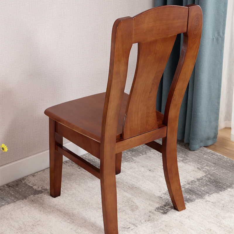 Rubber Wood Kitchen Dining Side Chair Contemporary Slat Back Side Chair Clearhalo 'Dining Chairs' 'Dining Tables & Seating' 'dining_chair' 'furn' 'furn_dining_chair' 'Furniture' 'Kitchen & Dining Furniture' 6634100