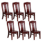 Rubber Wood Kitchen Dining Side Chair Contemporary Slat Back Side Chair Red Brown 6 Piece Set Clearhalo 'Dining Chairs' 'Dining Tables & Seating' 'dining_chair' 'furn' 'furn_dining_chair' 'Furniture' 'Kitchen & Dining Furniture' 6634102