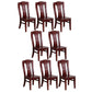 Rubber Wood Kitchen Dining Side Chair Contemporary Slat Back Side Chair Red Brown 8 Piece Set Clearhalo 'Dining Chairs' 'Dining Tables & Seating' 'dining_chair' 'furn' 'furn_dining_chair' 'Furniture' 'Kitchen & Dining Furniture' 6634103