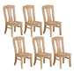 Rubber Wood Kitchen Dining Side Chair Contemporary Slat Back Side Chair Natural 6 Piece Set Clearhalo 'Dining Chairs' 'Dining Tables & Seating' 'dining_chair' 'furn' 'furn_dining_chair' 'Furniture' 'Kitchen & Dining Furniture' 6634110