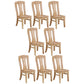 Rubber Wood Kitchen Dining Side Chair Contemporary Slat Back Side Chair Natural 8 Piece Set Clearhalo 'Dining Chairs' 'Dining Tables & Seating' 'dining_chair' 'furn' 'furn_dining_chair' 'Furniture' 'Kitchen & Dining Furniture' 6634112