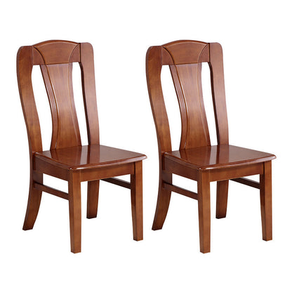 Rubber Wood Kitchen Dining Side Chair Contemporary Slat Back Side Chair Walnut 2 Piece Set Clearhalo 'Dining Chairs' 'Dining Tables & Seating' 'dining_chair' 'furn' 'furn_dining_chair' 'Furniture' 'Kitchen & Dining Furniture' 6634114