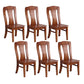 Rubber Wood Kitchen Dining Side Chair Contemporary Slat Back Side Chair Walnut 6 Piece Set Clearhalo 'Dining Chairs' 'Dining Tables & Seating' 'dining_chair' 'furn' 'furn_dining_chair' 'Furniture' 'Kitchen & Dining Furniture' 6634117