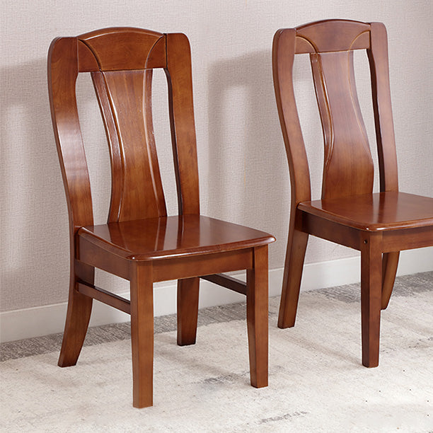Rubber Wood Kitchen Dining Side Chair Contemporary Slat Back Side Chair Clearhalo 'Dining Chairs' 'Dining Tables & Seating' 'dining_chair' 'furn' 'furn_dining_chair' 'Furniture' 'Kitchen & Dining Furniture' 6634118