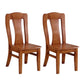 Rubber Wood Kitchen Dining Side Chair Contemporary Slat Back Side Chair Brown 2 Piece Set Clearhalo 'Dining Chairs' 'Dining Tables & Seating' 'dining_chair' 'furn' 'furn_dining_chair' 'Furniture' 'Kitchen & Dining Furniture' 6634120