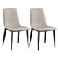Upholstered Armless Dining Chairs Industrial Metal Legs Side Chair