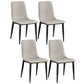 Upholstered Armless Dining Chairs Industrial Metal Legs Side Chair