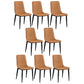 Upholstered Armless Dining Chairs Industrial Metal Legs Side Chair