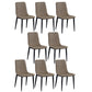 Upholstered Armless Dining Chairs Industrial Metal Legs Side Chair