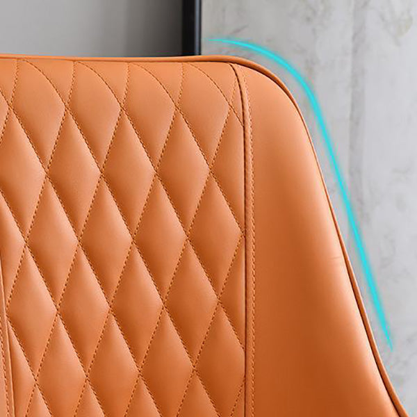 Contemporary Faux Leather Dining Chairs Metal Parsons Side Chair Clearhalo 'Dining Chairs' 'Dining Tables & Seating' 'dining_chair' 'furn' 'furn_dining_chair' 'Furniture' 'Kitchen & Dining Furniture' 6634222