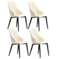 Contemporary Faux Leather Dining Chairs Metal Parsons Side Chair Beige 4 Piece Set Clearhalo 'Dining Chairs' 'Dining Tables & Seating' 'dining_chair' 'furn' 'furn_dining_chair' 'Furniture' 'Kitchen & Dining Furniture' 6634226