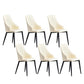 Contemporary Faux Leather Dining Chairs Metal Parsons Side Chair Beige 6 Piece Set Clearhalo 'Dining Chairs' 'Dining Tables & Seating' 'dining_chair' 'furn' 'furn_dining_chair' 'Furniture' 'Kitchen & Dining Furniture' 6634228