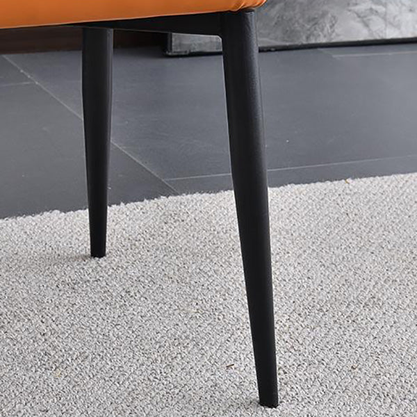 Contemporary Faux Leather Dining Chairs Metal Parsons Side Chair Clearhalo 'Dining Chairs' 'Dining Tables & Seating' 'dining_chair' 'furn' 'furn_dining_chair' 'Furniture' 'Kitchen & Dining Furniture' 6634230