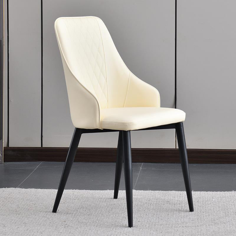 Contemporary Faux Leather Dining Chairs Metal Parsons Side Chair Clearhalo 'Dining Chairs' 'Dining Tables & Seating' 'dining_chair' 'furn' 'furn_dining_chair' 'Furniture' 'Kitchen & Dining Furniture' 6634233