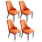 Contemporary Faux Leather Dining Chairs Metal Parsons Side Chair Orange 4 Piece Set Clearhalo 'Dining Chairs' 'Dining Tables & Seating' 'dining_chair' 'furn' 'furn_dining_chair' 'Furniture' 'Kitchen & Dining Furniture' 6634234