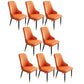 Contemporary Faux Leather Dining Chairs Metal Parsons Side Chair Orange 8 Piece Set Clearhalo 'Dining Chairs' 'Dining Tables & Seating' 'dining_chair' 'furn' 'furn_dining_chair' 'Furniture' 'Kitchen & Dining Furniture' 6634238