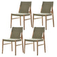 Patio Dining Side Chair Kitchen Solid Wood Legs Armless Chair