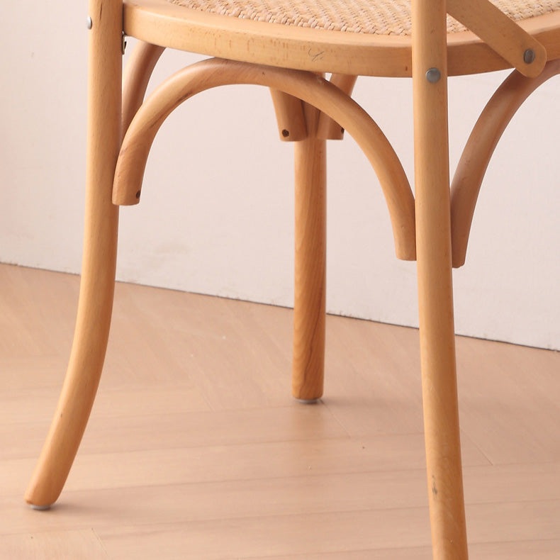 Contemporary Wood Kitchen Dining Side Chair Cross Back Side Chair Clearhalo 'Dining Chairs' 'Dining Tables & Seating' 'dining_chair' 'furn' 'furn_dining_chair' 'Furniture' 'Kitchen & Dining Furniture' 6634279