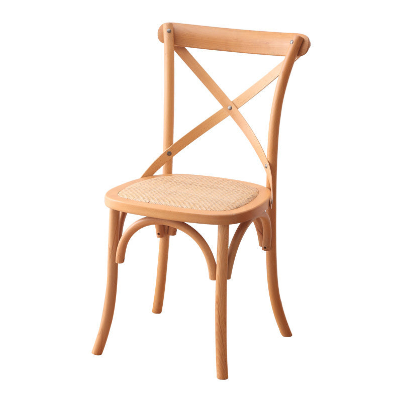 Contemporary Wood Kitchen Dining Side Chair Cross Back Side Chair Clearhalo 'Dining Chairs' 'Dining Tables & Seating' 'dining_chair' 'furn' 'furn_dining_chair' 'Furniture' 'Kitchen & Dining Furniture' 6634281