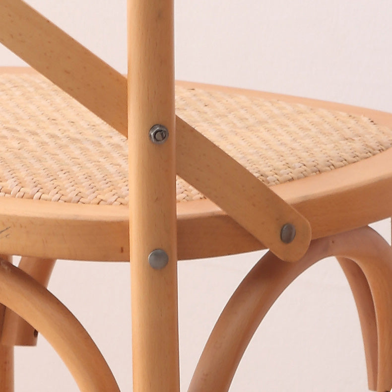 Contemporary Wood Kitchen Dining Side Chair Cross Back Side Chair Clearhalo 'Dining Chairs' 'Dining Tables & Seating' 'dining_chair' 'furn' 'furn_dining_chair' 'Furniture' 'Kitchen & Dining Furniture' 6634287