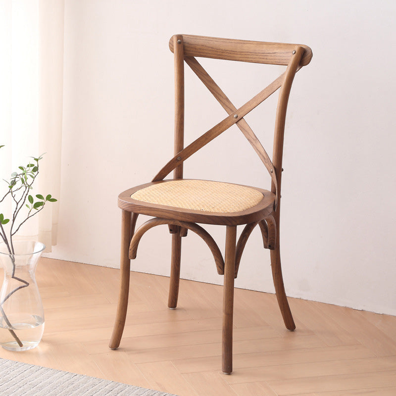Contemporary Wood Kitchen Dining Side Chair Cross Back Side Chair Clearhalo 'Dining Chairs' 'Dining Tables & Seating' 'dining_chair' 'furn' 'furn_dining_chair' 'Furniture' 'Kitchen & Dining Furniture' 6634289
